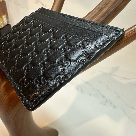 Gucci Microguccissima Embossed Black Leather Credit Card Holder Case Wallet - Picture 4 of 8